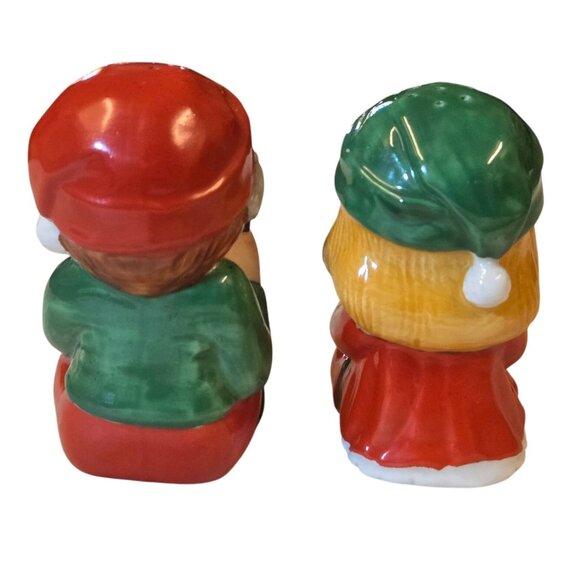 Vintage 1983 Christmas Salt and Pepper Shakers Santas Helpers Claus and Co Avon - Picture 3 of 16